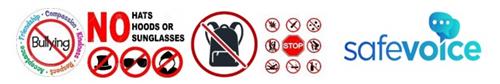 bully safe voice & no hats hoods or sunglasses